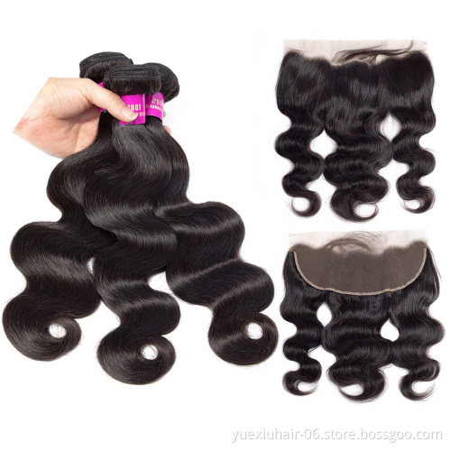 Wholesale Virgin Human Hair Extension Brazillian Hair Bundles Human Hair Weave bundle with closure frontal